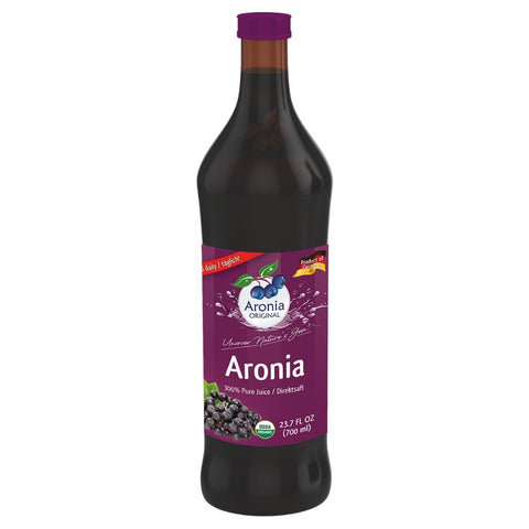 organic aronia berry juice glass bottle